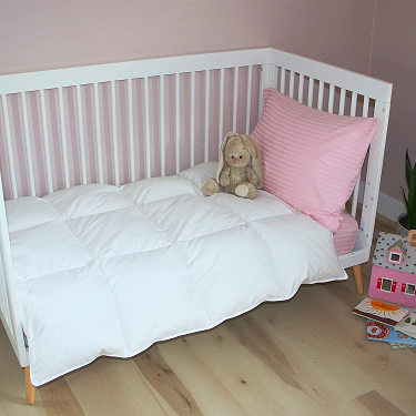 Crib Comforter - Duvet | Goose Down Quilt For Kids, All Season Blanket Insert For Crib Bed, Stroller, Travel (33x43, Pink)